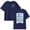 Navy, variant on Girls Printed Short Sleeve T-Shirt, Cotton Crewneck Casual Summer Top for Kids & Youth
