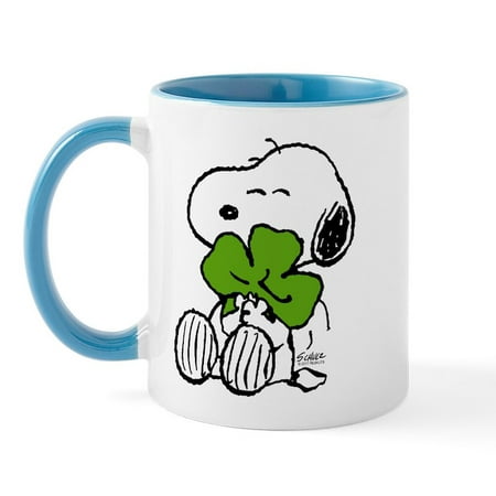 

CafePress - Snoopy Hugging Clover 15 Oz Ceramic Large Mug - 11 oz Ceramic Mug - Novelty Coffee Tea Cup