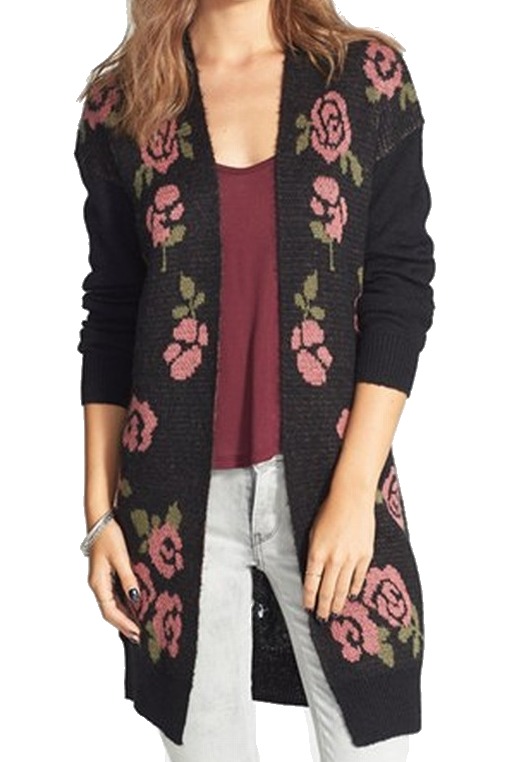 rose cardigan sweater