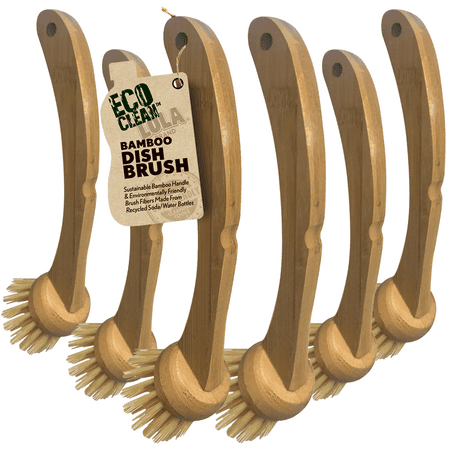 

LOLA Eco-Clean Bamboo Dish Brush W/ Eco-Friendly Durable Bamboo Handle - 6 CT