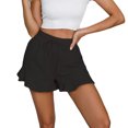 thumbnail image 5 of QUYUON Cute Shorts Beach Shorts for Women Summer Ladies Short Women Hiking Shorts Pleated Shorts Pants Style S-909 Workout Shorts with Pockets for Female Women's Hiking Shorts Black XL, 5 of 5