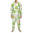thumbnail image 3 of Lsque Kawaii Avocado Pattern Long Sleeve Pajama Set for Men - Soft 2-Piece Sleepwear and Loungewear Set with Pockets, Comfy Nightwear-Large, 3 of 7