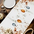 thumbnail image 2 of ERUNPONLY Orange Blue Pumpkins Fall Table Runner - 60 Inch Long Coastal Starfish Eucalyptus Leaves Cotton Linen Blended Dress Scarves Farmhouse Table Runner for Kitchen Dining, Coffee Table, 13"x60", 2 of 8