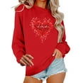 thumbnail image 2 of UTSJKR Valentine Shirts for Women Oversized Heart Print Crewneck Shirts Causal Long Sleeve Tunic Top Loose Graphic Tee Red S, 2 of 7