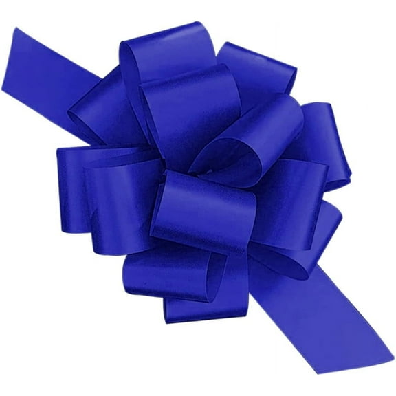 PMU Pull String Bows - Gift Bows for Wedding, Birthdays & Anniversaries - Ribbon Bows for Flowers & Basket Decoration - Large Bow for Gift Wrapping - 5 Inch 20 Loops Royal Blue - (3/pkg)Pkg/1