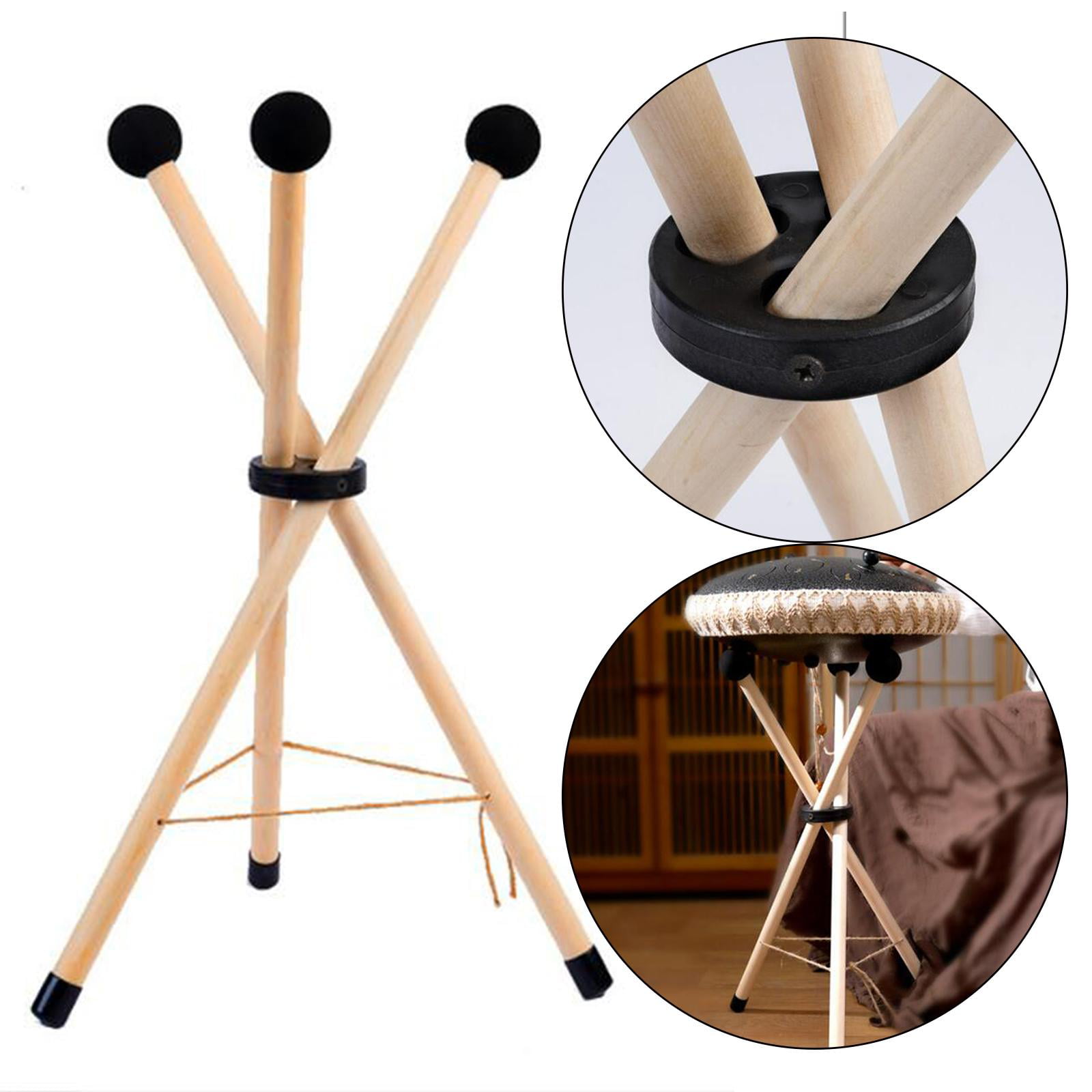 Handpan Drum Rack Steel Tongue Drum Stand Portable Tripod Bracket for 10-14 Inch Drum 