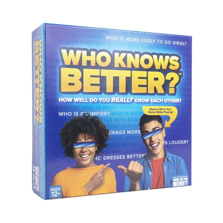 Who Knows Better? Card Game of Blindfolded Superlatives by What Do You Meme? Family
