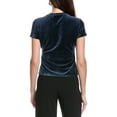 thumbnail image 2 of Theory womens  Tiny Velour T-Shirt, XL, Blue, 2 of 3