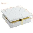 thumbnail image 2 of Table Basse Moderne Blanche Carrée de 33,5 Pouces avec 4 Tiroirs, Rangement, Multiples Tables d'Appoint, Table Utilitaire pour Salon, 2 of 9