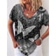 thumbnail image 2 of Camisetas con estampado de mariposa 3D para mujer, camiseta de manga corta de gran tamaño, Tops básicos informales holgados, camiseta de calle con cuello en V para mujer, Top, 2 of 5