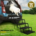 thumbnail image 4 of Extra Wide Dog Stairs for Car - Foldable Dog Ramps for Large Dogs with Non Slip Surface, Portable Dog Steps for Cars and SUV, Truck, Support Up to 250 Lbs, Black, 6 Steps, 4 of 7