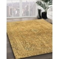 thumbnail image 2 of Ahgly Company Tapis d'Intérieur Rond Abstrait Sedona Brun Oriental, 7 Pieds Rond, 2 of 6
