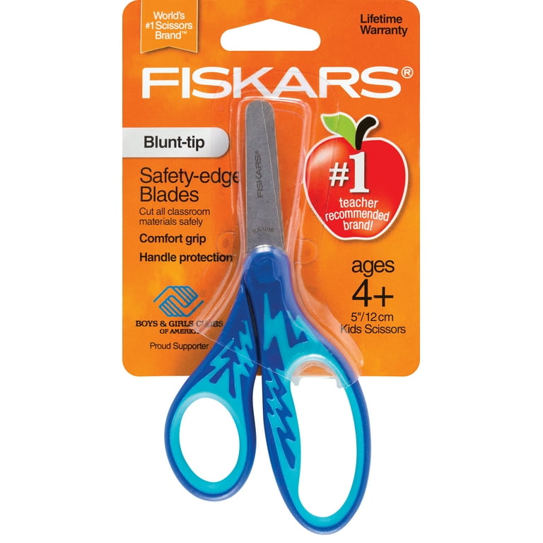 Fiskars 5 Kids Scissors - Blunt Tip - New SoftGrip (2 pattern & 4 color  Asst.) 
