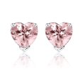 thumbnail image 1 of Aretes Tipo Botón con Turmalina Rosa Talla Corazón de 1 Quilate En Baño de Oro Blanco de 18 K sobre Plata JeenMata, 1 of 5