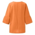 thumbnail image 5 of CHOK Tunique Décontractée d'Été pour Femmes T-Shirts en Coton Lin Manches 3/4 Col Rond Léger Basique, 5 of 5