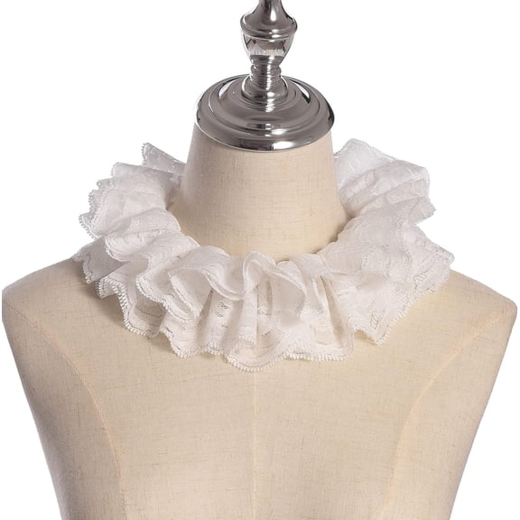 YooGuoGuo Vintage Lace Ruffled Multi-layer Detachable Collar Victorian Edwardian White Costume Neck Collar Unisex