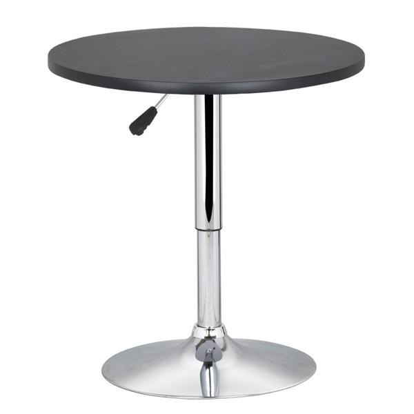 Alden Design Adjustable Chrome Base Round Swivel Bar Table for Bistro Café,  Black - Walmart.com