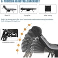 thumbnail image 6 of Gray 6-Position Adjustable Folding Camping Cot, Heavy Duty Lounge Chair with Pillow & Side Pocket, Waterproof Fabric, 450 lbs Capacity, 6 of 6