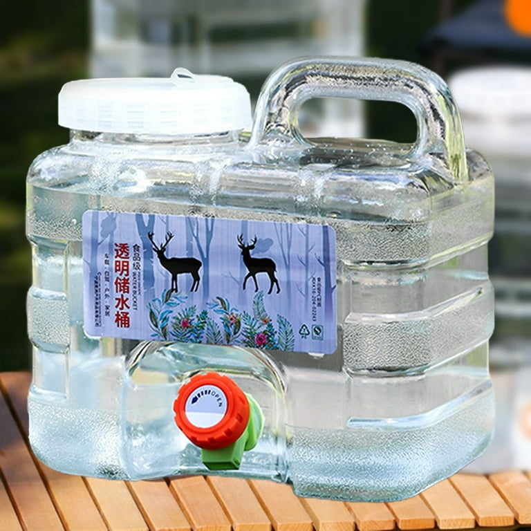 Water Container with Faucet Drink Dispenser for Fridge Camping Water  Storage Jug 