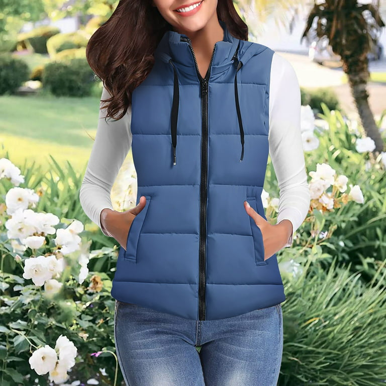 Vests Down Jackets For Women 2023 Vest Stand Collar Zip Up Sleeveless  Padded Gilet Coat With Pockets Warm (Beige, M) at  Women's Coats Shop
