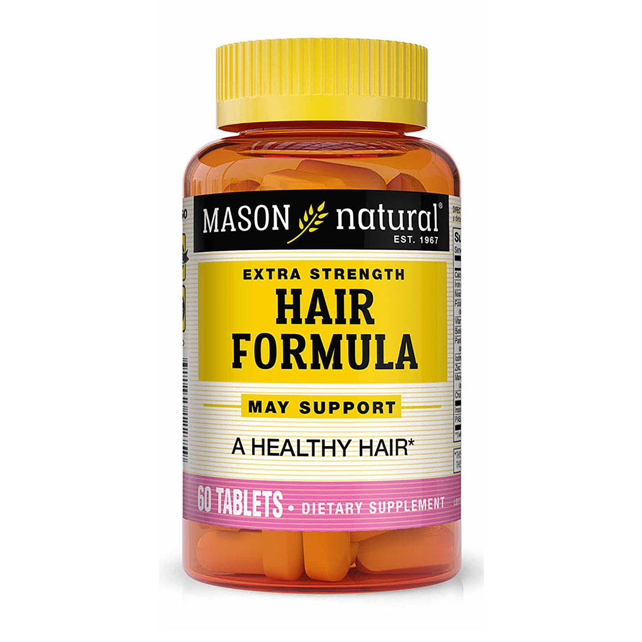 Mason Natural Extra Strength Hair Formula with Biotin and Pantothenic Acid - Multivitamin Supplement for Healthy Hair*, 60 Tablets