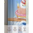 thumbnail image 6 of Coastal Christmas Santa Sheer Curtains 96 Inch Length 2 Panels Set Window Treatments, Ocean Beach Wave Nautical Surfing Rod Pocket Semi Curtains for Living Room/Bedroom/Kitchen Décor, 104"W x 96"L, 6 of 7