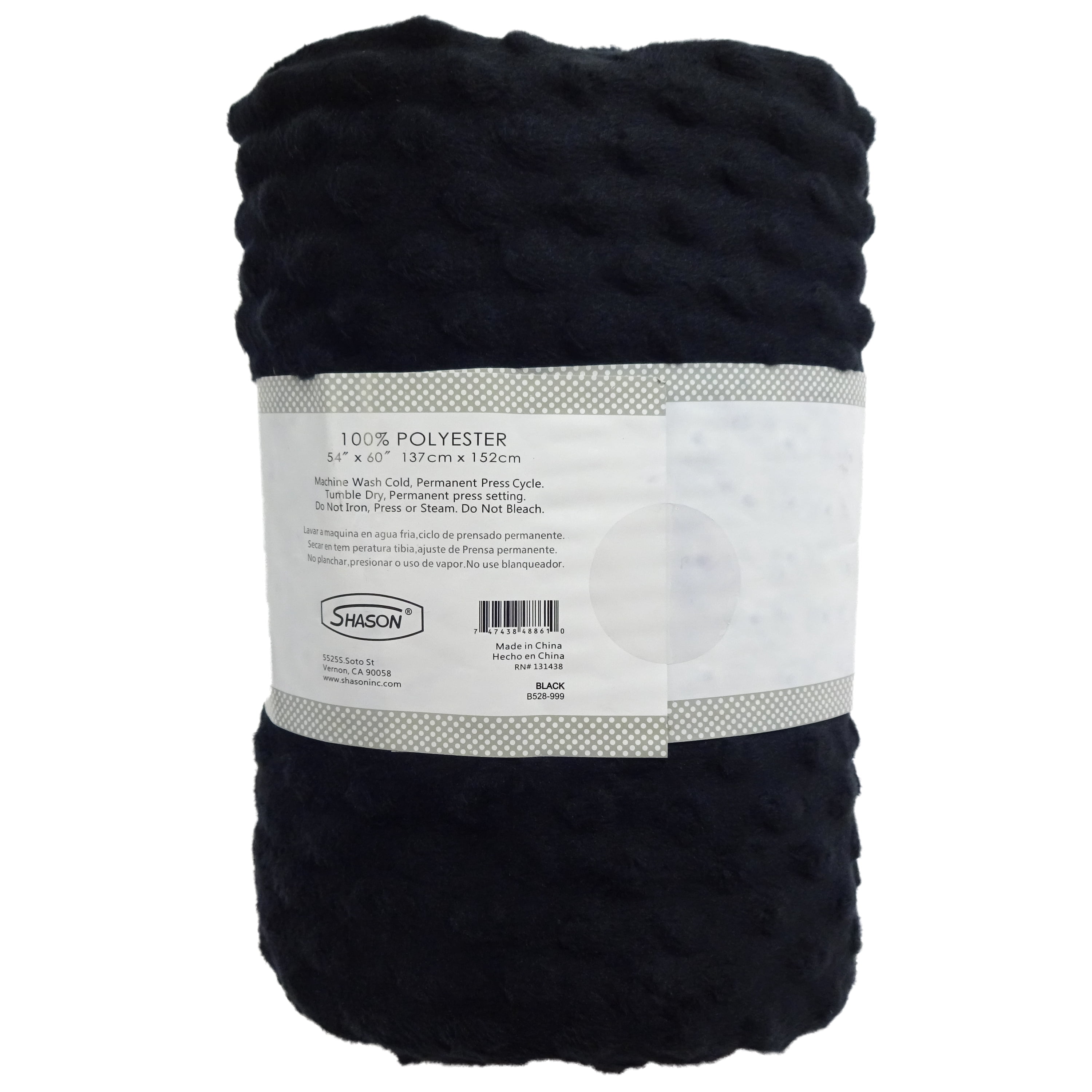 Shason Textile Soft Puffy Dot Fleece 1.5 Yard Precut Fabric, Black