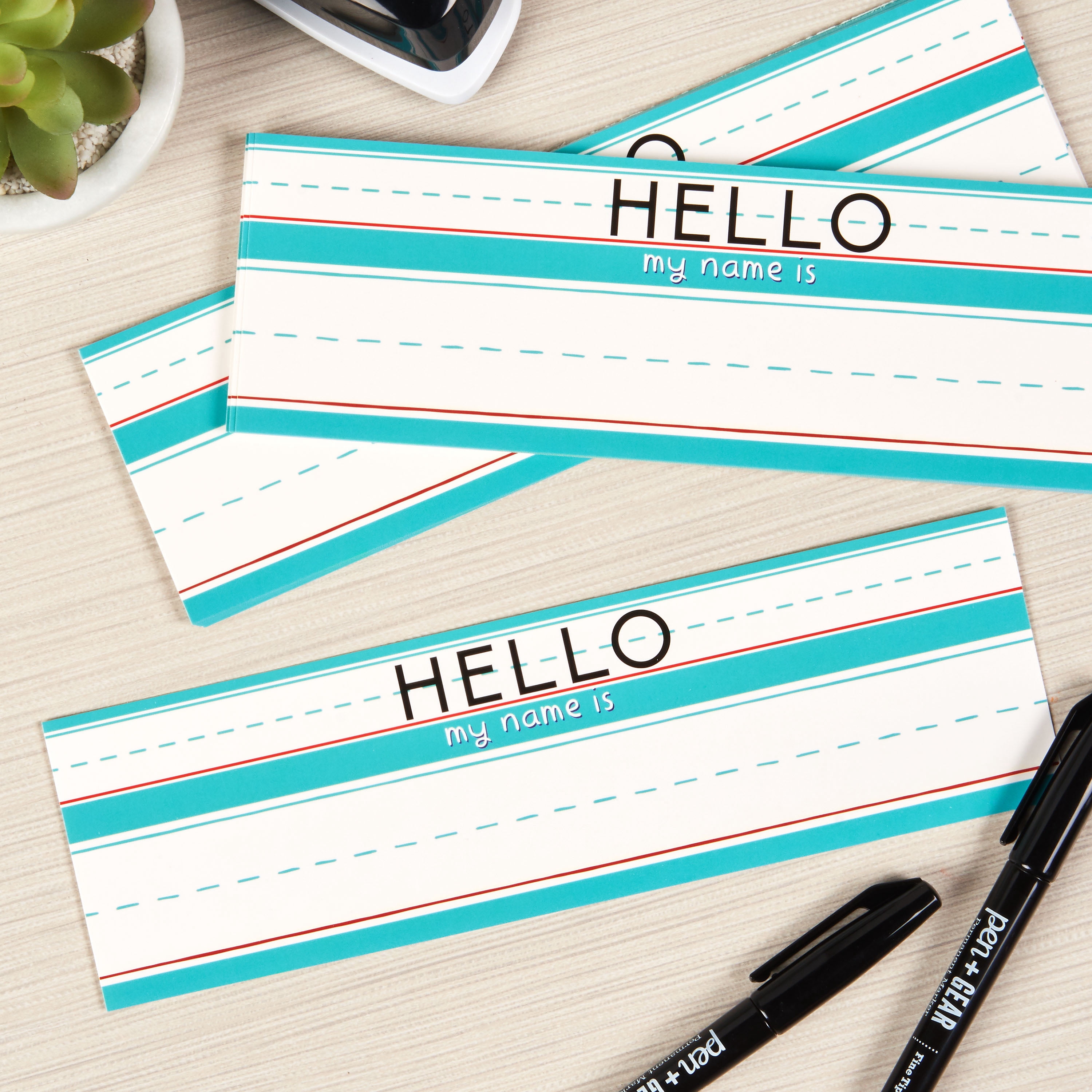 Pen + Gear Name Plates, Blue, 24 Count
