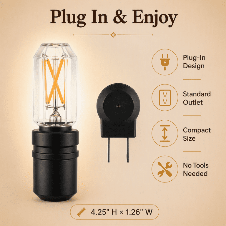 Better Homes & Gardens Vintage LED Night Lights, 2-Pack photo 5