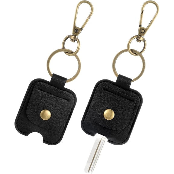 2PCS Broken Car Key Loop Replacement Leather Car Key Cover Cute Keys Covers Caps Fod Protector Keyfob Keychain Holder