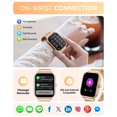 thumbnail image 4 of Mingwear 1.85-inch Men's and Women's Smartwatch fits for Android and Iphone, Fitness Tracker, Answer/Calls/100 Sport Modes, IP68 Waterproof Pedometer Watch (Milanese Steel Band), 4 of 9