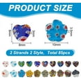 thumbnail image 6 of 86 Pcs 2 Styles Millefiori Lampwork Flower Heart Beads Mixed Color Crystal Flat Beads Smooth Transparent Beads Loose Spacer Beads for Jewelry Making DIY, 6 of 7