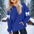 thumbnail image 4 of Posijego Girls Pullover Hoodies Bow Print Long Sleeve Cute Sweatshirts with Pocket Kids Girls Hooded Tops, 4 of 5