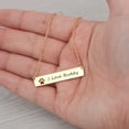 thumbnail image 6 of Personalized Gold Paw Print Bar Necklace Birthday Day Gift for Mom Stainless Steel Name Jewelry, 6 of 12