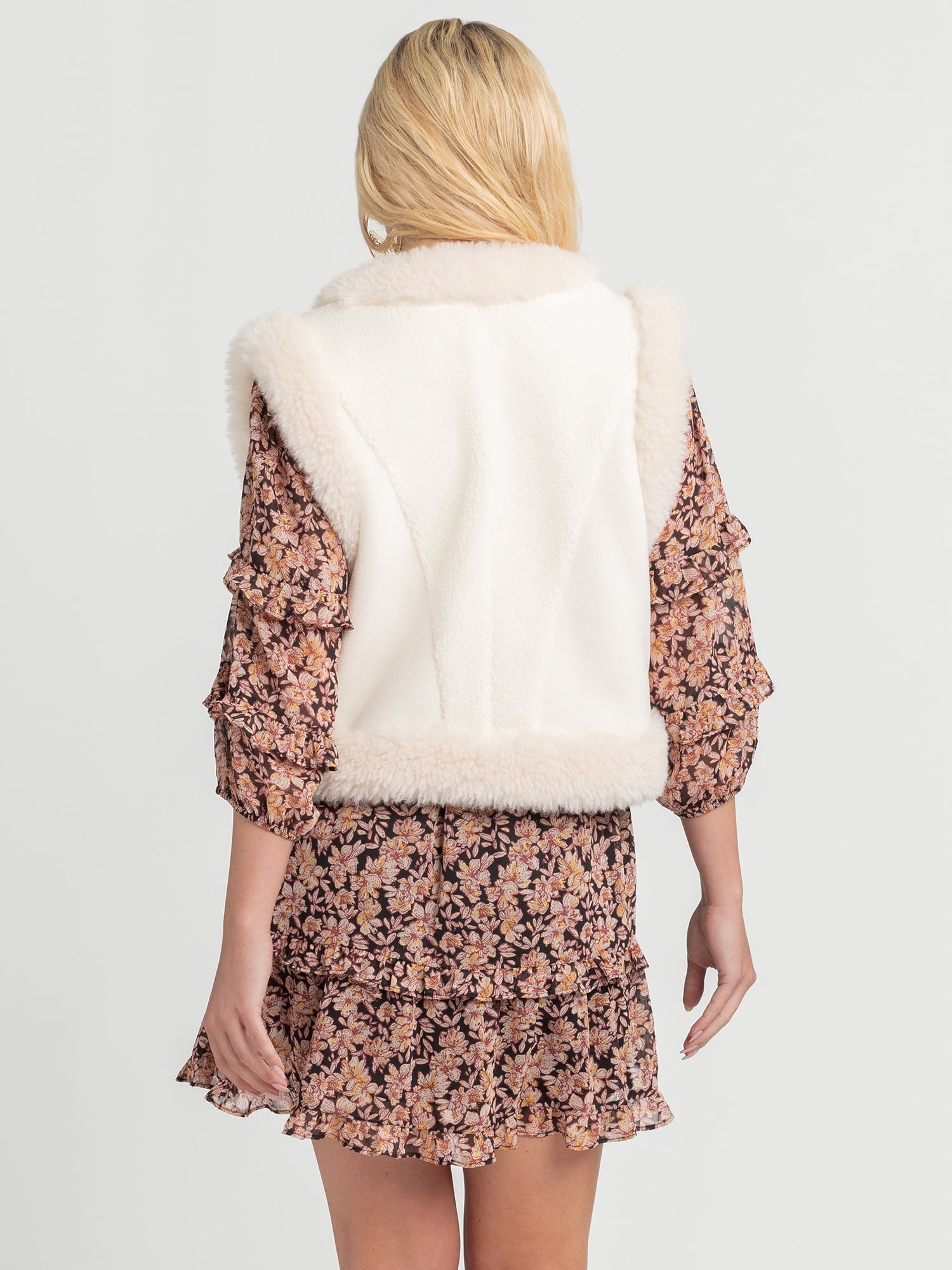 Jessica Simpson Women's Patchwork Faux Fur Vest, Sizes XS-XXL