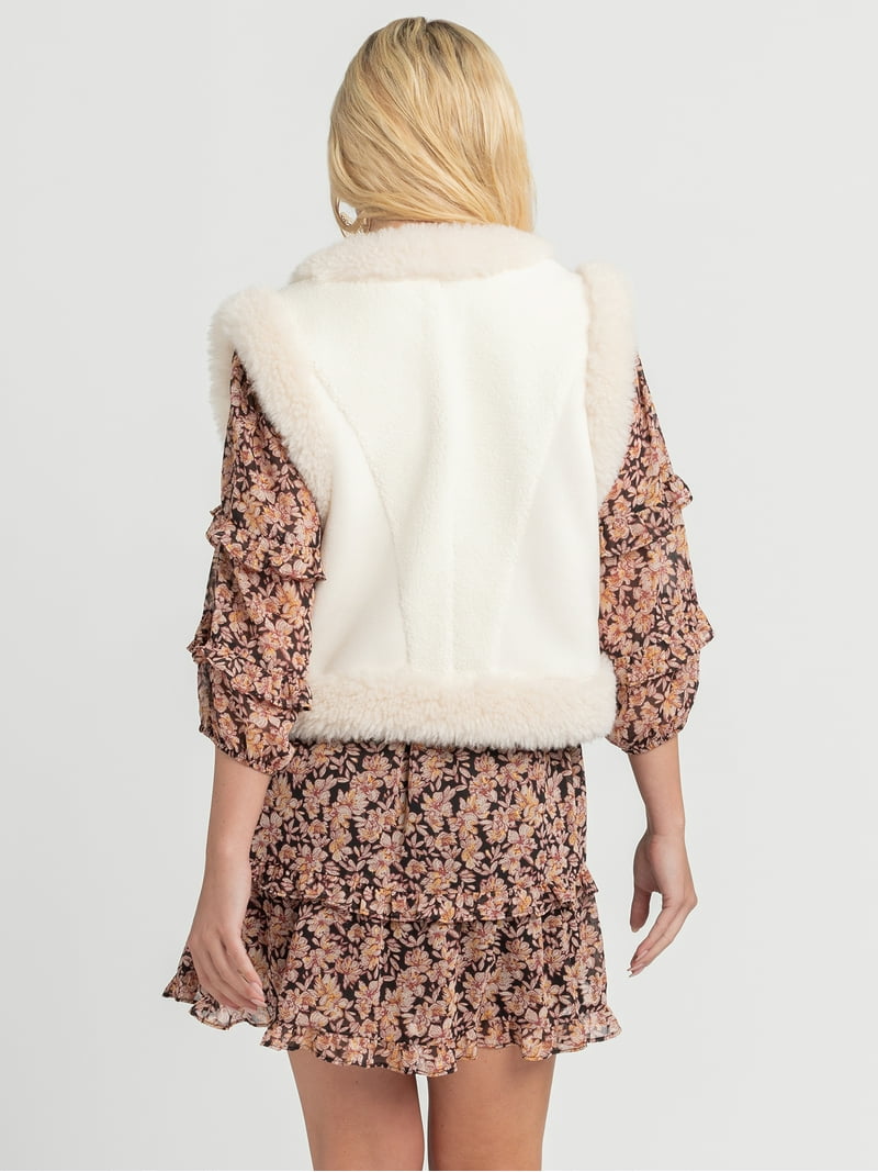 Jessica Simpson Women's Patchwork Faux Fur Vest, Sizes XS-XXL