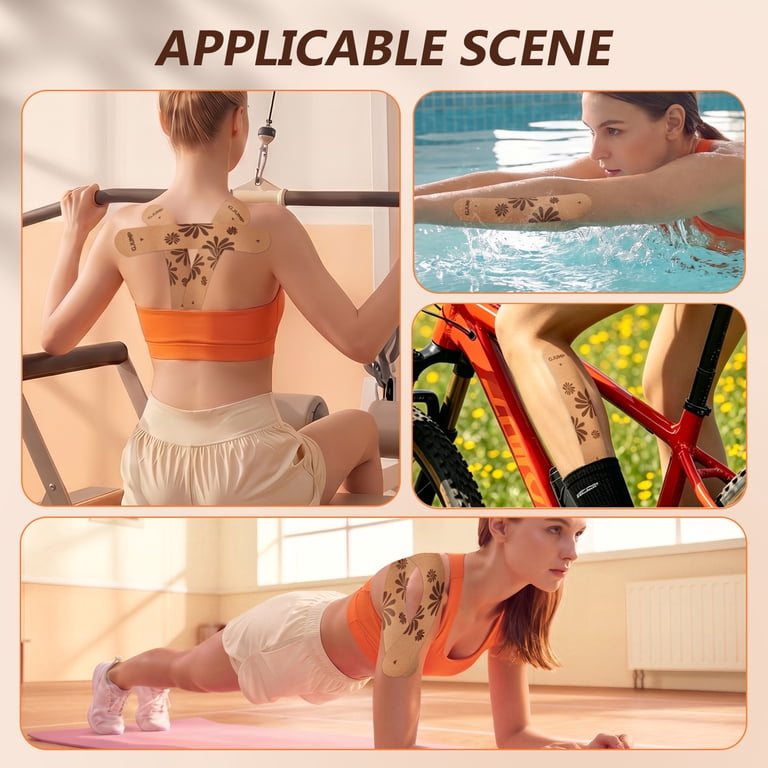 GJUMP Floral Sports Kinesiology Tape, 40 Precut Strips photo 6