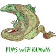 thumbnail image 2 of CafePress - Plays With Iguanas.... - Cute Infant Baby Football Bodysuit, 2 of 3