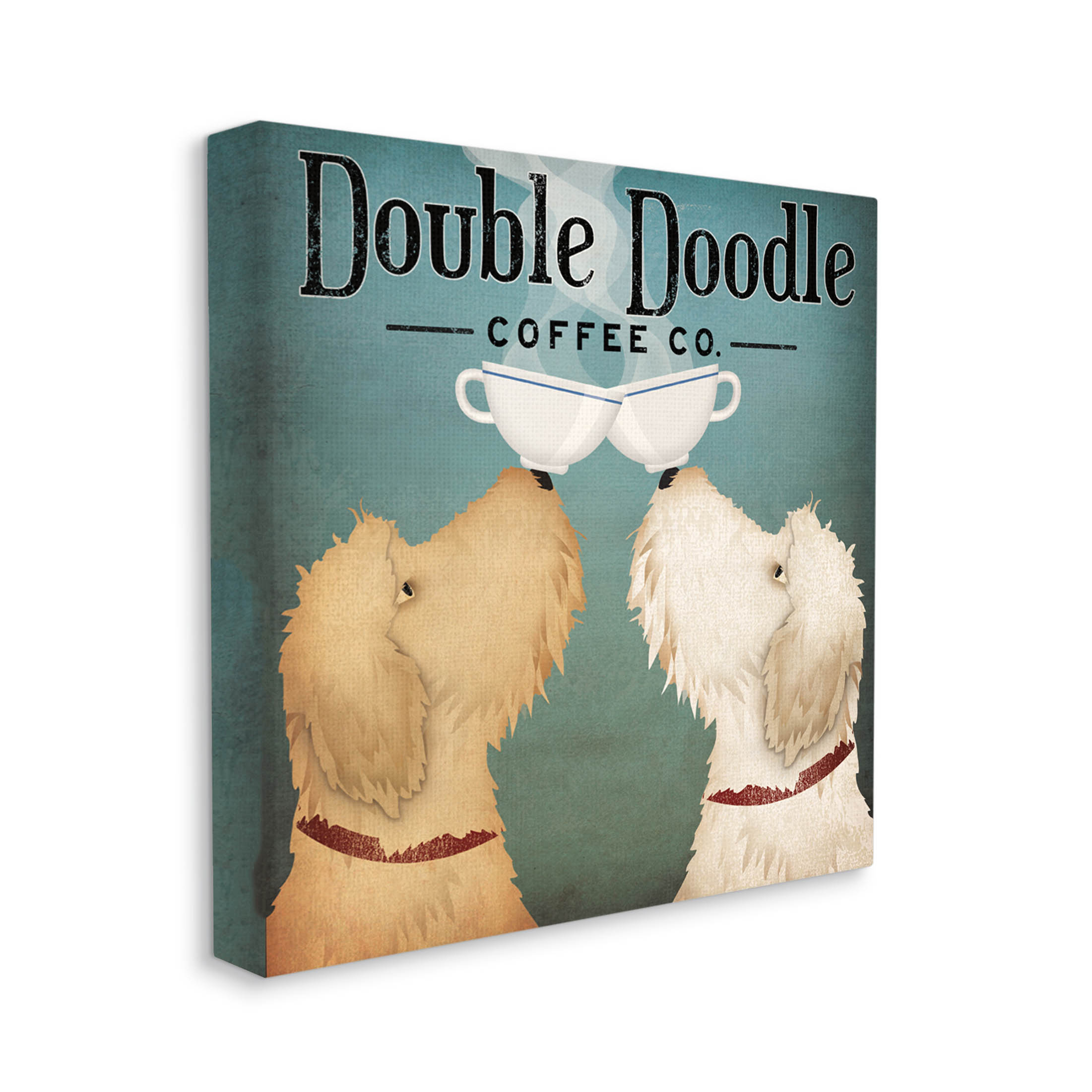 Stupell Industries Doodle Dog Vintage Coffee Company Sign Graphic Art Gallery Wrapped Canvas Print Wall Art, Design by Ryan Fowler