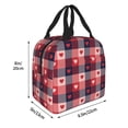 thumbnail image 4 of Kdxio Heart Plaid Print Insulated Lunch Bag,Reusable Tote Lunch Box for Women Men,Leakproof Cooler Lunch Bags for Work Office Travel Picnic, 4 of 6