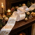 thumbnail image 4 of Christmas Ribbon for Gift Wrapping, 10 Yards Glitter Ribbon Roll for Holiday Gifts, Crafts, Bows, Wreaths, Trees and Xmas Decorations, 4 of 7