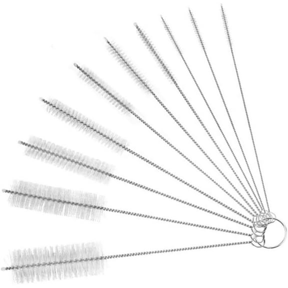 10PCS White Nylon Tube Brush,Straw Cleaner Brushes Sets,Different Size Brush,ReusableTube Brush,Bottle Cleaning Brush for Water Bottles,Straws,Pipe