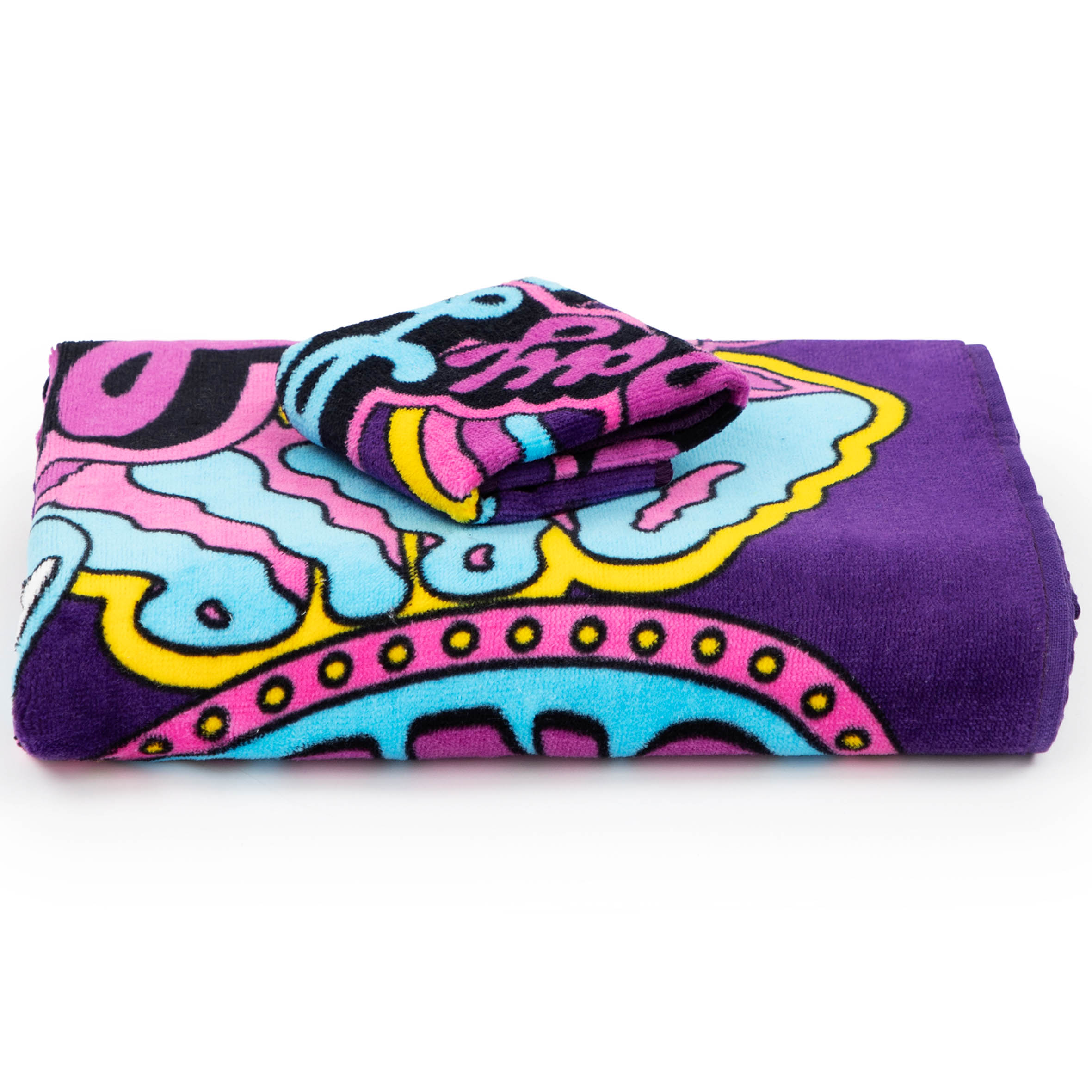 Lay Lay Kids 2-Piece Bath Towel and Wash Cloth Set, Cotton, Purple, Nickelodeon