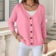 thumbnail image 3 of Lixiuxyad Womens Cardigans Loose Fit Button Up Knit Cardigan Sweater For Casual Wear,Red, 3 of 6