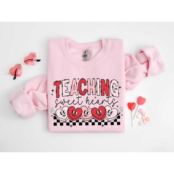 Valentines Day Teacher Sweatshirt, Teaching Sweethearts Teacher Shirts, Teacher Valentines Day Gift,Love Teacher Shirt,Valentines Day Shirt