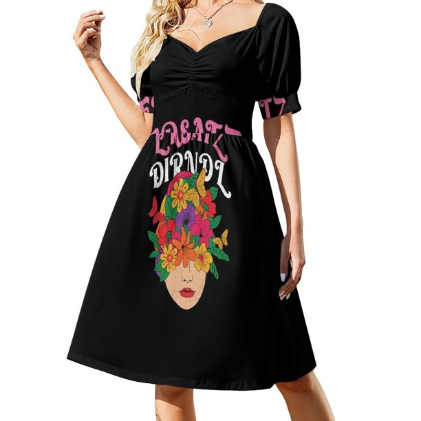 Ersatz Dirndl Vintage Shirtracer Damen Oktoberfest Vestido de manga corta vestido de verano mujer falda de verano de moda