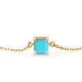 thumbnail image 2 of Gem Stone King 18K Yellow Gold Plated Silver Green Turquoise Solitaire Bracelet for Women (0.90 Cttw, Cushion Cut 6MM), 2 of 4