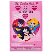 DC SuperHero Girls Valentine's Day Exchange Cards, 32 count with stickers and 1 poster