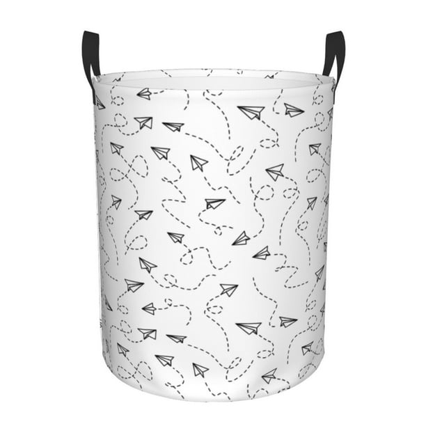 Fotbe Airplane Cesto de Ropa con Asas, Cesto Impermeable de Gran Capacidad, Bolsa de Lavado para Dormitorio, Cesto de Ropa con Ruedas y Asas-Small