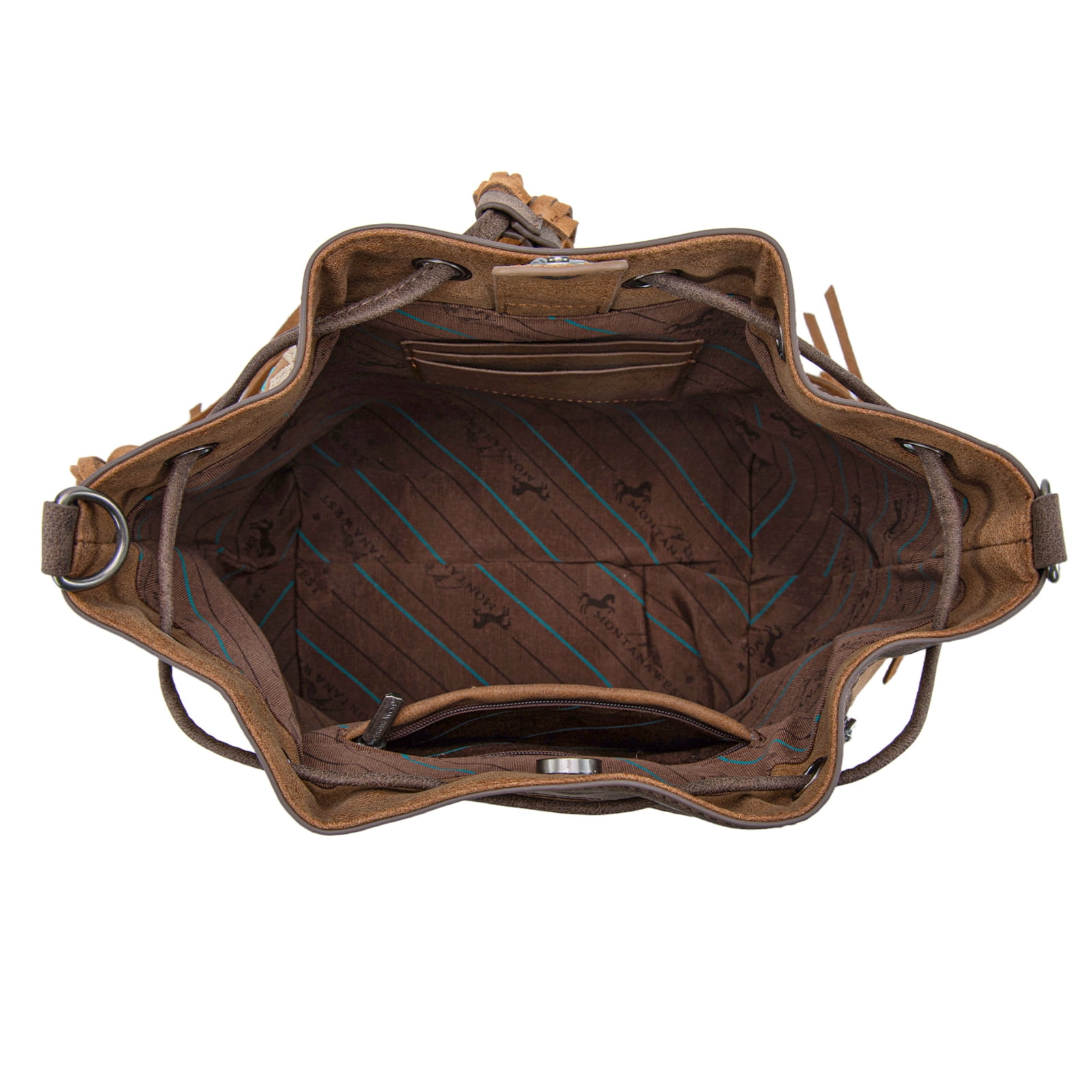 Montana West Aztec Bucket Bags for Women Western Fringe Crossbody Bag Vintage Drawstring, Coffee